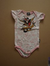 tattoo themed baby grow by six bunnies for new born baby used unworn 