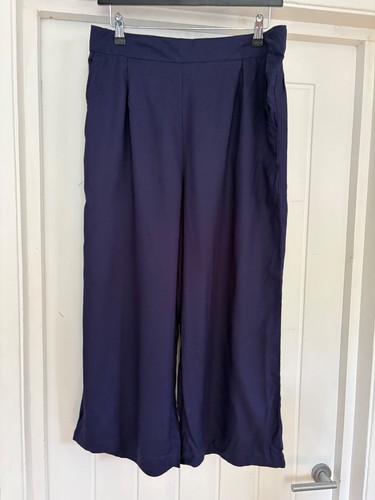 Navy blue wide leg viscose - wide,