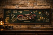 Vintage Motorcycle Shadow Box