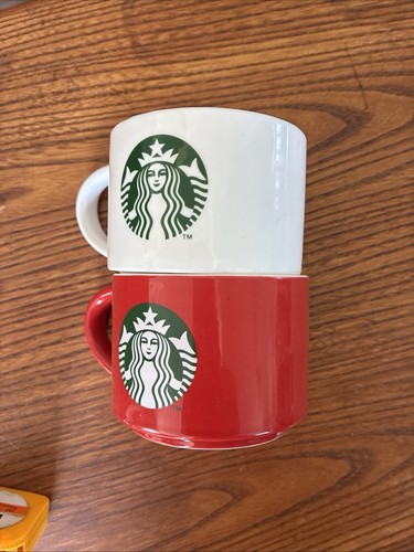 Starbucks red white mugs - starbucks,