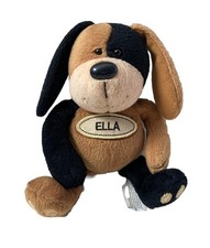 Ella Dog Soft Toy Teddy Bear Brown Black Beanie 7" Stuffed Plush Gift Name