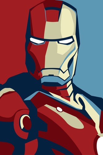 Large poster iron man - iron,
