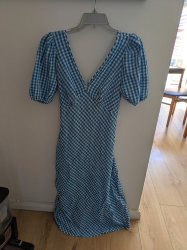 Blue gingham dress asda size - gingham,