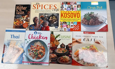 8x Assorted Cook Books. Thai, Vegetarian, Kosovo, WW Chicken, One Pot, Spices.