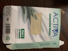 NWT ACTIVA CLASS 2 18-24mmHg THIGH LENGTH  BLACK  COMPRESSION SOCKS SIZE XL