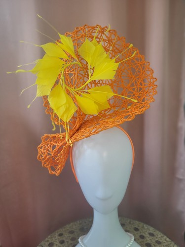 Fascinator orange yellow - fascinator,