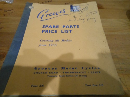 Greeves spare parts price - parts, &