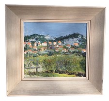 Vtg Original Oil Painting Impressionist Impasto Vibrant French? Landscape Signed