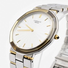 [Near MINT] SEIKO Lassale 5A54-0350 Gold Silver Quartz Men's Watch From JAPAN