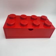 Genuine 4 X 2 - 8 Stud Lego Storage Box  with Drawer Stackable RED Brick 4021