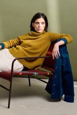 Seasalt Women's Regular Braque Lambswool Blend Roll Neck Jumper Kelp