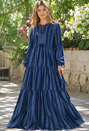 Ladies blue white striped - blue/white,