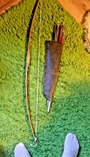 Vintage wooden longbow with