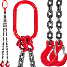 VEVOR 3/8" x 5' Chain Sling 2 Legs G80 Lifting Chain with Grab Hooks 11000 lbs