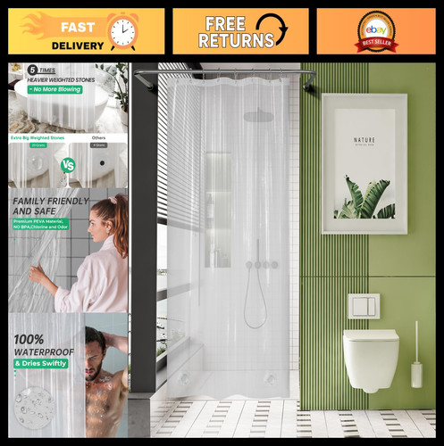 48x72 clear shower curtain - 48x72,