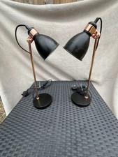 Desk / Bedside Lamps X2 (Black & Copper)