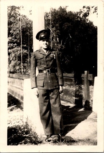 Old vintage photo military - b/w,