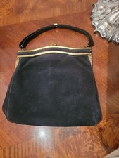 VINTAGE 1930s black suede