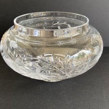 Stuart Fruit Bowl Cascade Cut Glass Crystal Fuchsia