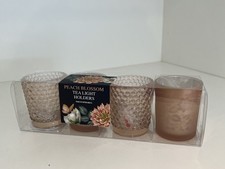 Set Of 4 Votives Peach Blossom