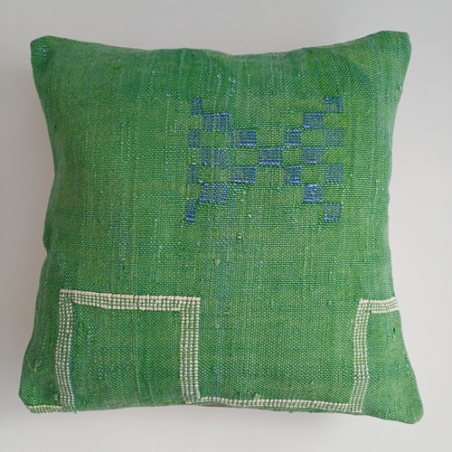 Moroccan cactus silk cushion - cactus,