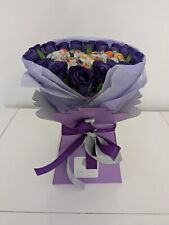 Chocolate Bouquet Heart Purple Mixed Lindt Silk Flowers  - Gift Hamper 