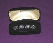 VINTAGE 1973 HALLMARKED STERLING SILVER ENAMEL MASONIC compass square CUFFLINKS