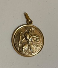 9ct gold st christopher pendant used