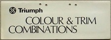 TRIUMPH Cars Colour Paint & Trim Chart Sept 1975 #T478/975/Eng STAG 2500S Toledo