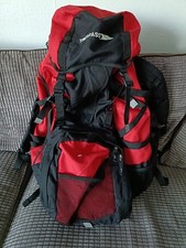 Trespass Trek 65 Litre Hiking / Camping Backpack Rucksack Red Black