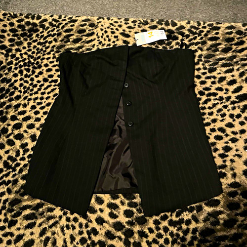 Primark black pinstripe - pinstripe, corset