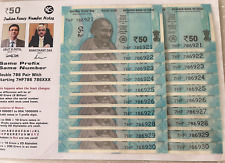 786 NUMBER INDIAN RUPEE 50  OF 20 BANKNOTES AS 10 JODI NUMBER EXTREMELY RARE SET