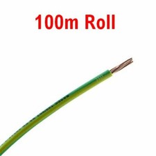 Green/Yellow 10 mm² Earth Cable Wire 100m Roll 6491x(H07V-R)
