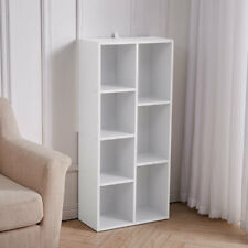 5/7 Cubed White Small Modern Side Unit Wooden Bookcase Storage Furniture Bedroom