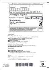 GCSE EDEXCEL MATHS JUNE 2025 ALL QUESTION PAPERS + MARKSCHEMES (1MA1/1H/2H/3H)