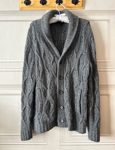 Vintage grey merino wool shawl
