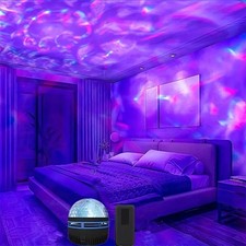 LED Galaxy Star Projector Night Light – Remote Controlled Wave Lamp USB Powered