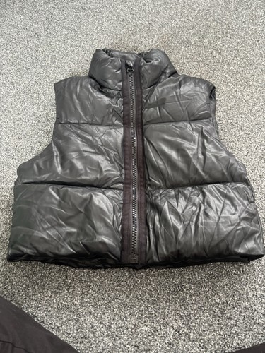 Zara pleather cropped puffer - pleather,