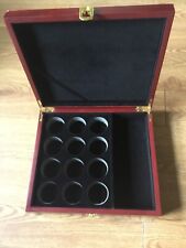 Wood Golf Ball Display Box Case Red Color 12 Holes Organization Exquisite