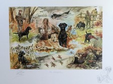 LABRADOR RETRIEVER BLACK YELLOW Limited Edition Print - by Gillian Harris