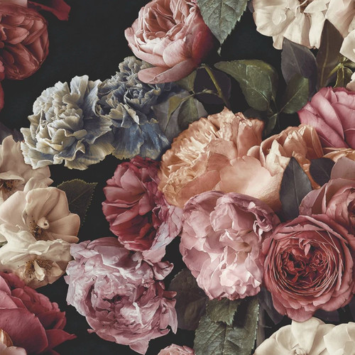 Red floral wallpaper multi - floral,