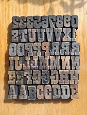 VINTAGE WOODEN Letterpress PRINTING BLOCKS 4.2cm HIGH. (Quite Well Used).