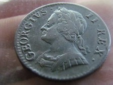 GREAT BRITAIN GEORGE II ( 1754 RARE SCARCE ) FARTHING SUPERB HIGH GRADE COIN