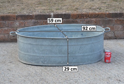 Vintage old galvanized bath - vintage,