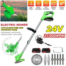 21V Cordless Electric Strimmer Grass Trimmer Weed Cutter Garden Edger 2 Batterys
