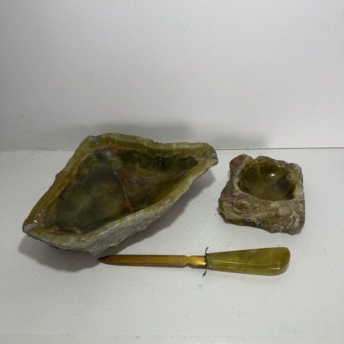 Vintage green onyx desk - vintage,
