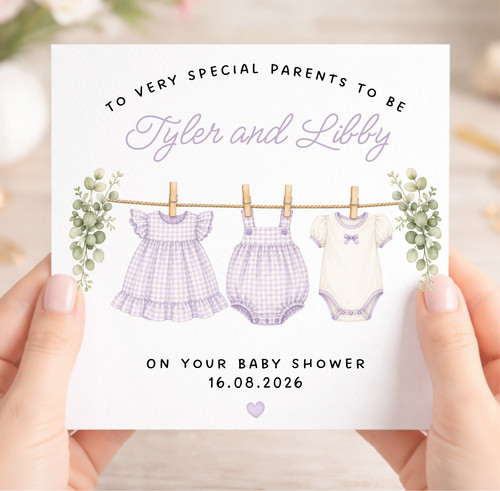 Personalised baby shower card - personalised,