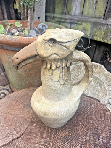 Vintage grotesque bird - , jug