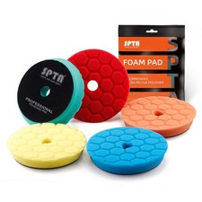 SPTA 5 x Polishing Pads 3 inch Hex-Logic Foam Buffing Pads for Car Polisher Wax