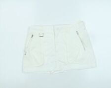 Zara Womens White Cotton A-Line Skort Size S Regular Zip